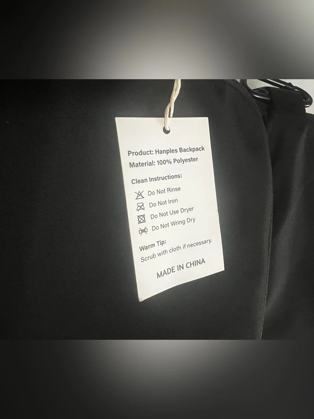 Hanples Black Canvas Travel Flight Backpack 17” Laptop Waterproof Antitheft NWT